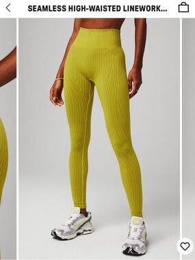 Fabletics Seamless High Waisted Linework Leggings, Medium